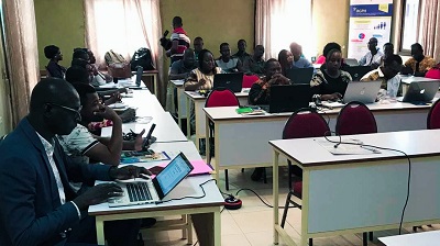 Une vue partielle des journalistes présents à la session de formation initiée par l'Institut national de la statistique et de la démographie (INSD)