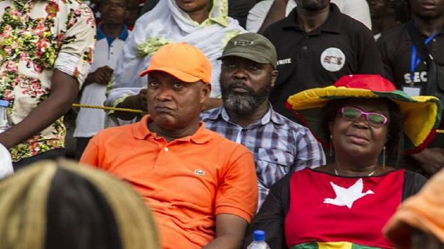 Jean-Pierre Fabre, président de l'Alliance nationale pour le changement (ANC) et Brigitte Kafui Adjamagbo Johnson, députée et coordinatrice de la plateforme d'opposition DMP( à droite)